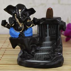 Exquisite Ganesha with Smoke Scented Backflow Cone Incense Holder