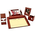 6 pcs Desktop Planner Set in Brown from Leather Talk made of Genuine Leather