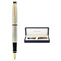 Elegant Waterman Expert Stainless Steel Gold Trim Fountain Pen with Wonderful Features