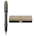 Appealing Parker Urban Premium Ebony Metal Chiselled Gold Trim Fountain Pen in Black