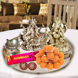 Silver Laxmi Puja Hamper