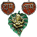 Designer Metallic Subh Labh with Ganesha Wall Hanging