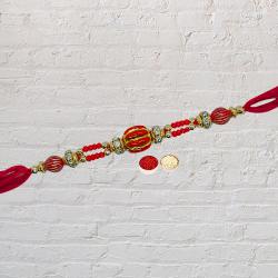 Outstanding Rakhi Special Thread Rakhi with Roli Tilak and Chawal for your Dear Brother