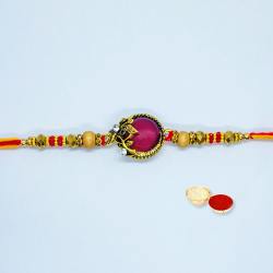 Beautiful Designer Rakhi with Free Roli Tilak and Chawal on Rakhi Festival