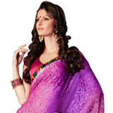 Outstanding Pink & Purple Georgette Saree