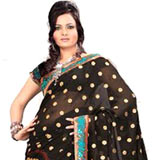 Amazing Black Net Viscose Printed Saree
