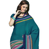 Amazing Blue Crepe Saree