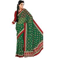 Amazing Green Net Saree