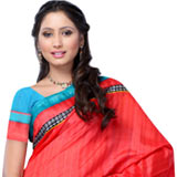 Charismatic Bhagalpuri Khadi Silk Saree in Orange with Dynamic Gesture
