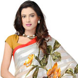 Mesmerizing White Faux Georgette Saree