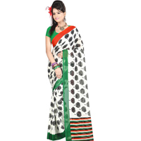 Mind-Blowing White in Shades Dani Georgette Printed Saree with Floral Prints