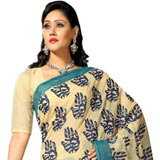 Trendsetting Cotton Printed Saree in Light Yellow