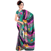 Chic Collection of Printed Georgette Saree from Suredeal