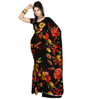 Outstanding Faux Gorgette Printed Saree
