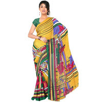Prismatic Glaze Chiffon Saree