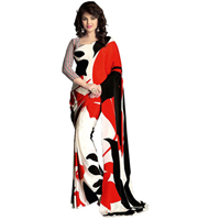 Fashionable Italian Crepe Saree