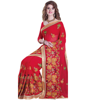 Marvelous Embroidered Tussar Silk Saree