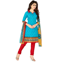 Sensational Cotton N Chiffon Printed Salwar Suit from Welcome Brand