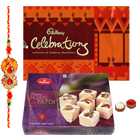 Wholesome Display of Haldiram Soan Papri and Cadbury Celebration Chocolates with Free Rakhi, Roli Tilak and Chawal for this Raksha Bandhan