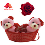 Smart Looking Pair of Teddies In a Boat with Unlimited Fun