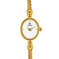A magnificent wrist watch for ladies from Titan with bracelet like golden chain & round dial.