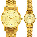A nice golden chained pair watch from Titan Bandhan