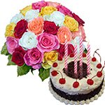 Black Forest Cake From Taj / 5 Star Bakes with Mixed Roses