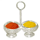 Silver Haldi and Kumkum Stand