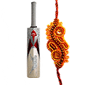 Impressive Rakhi Wishes Gift of Cricket Bat with Free Rakhi, Roli Tika, Chawal for your Cricket Fan Brother