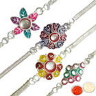 Exclusive 4 Silver Plated Rakhi