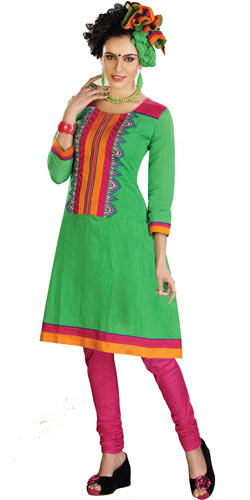 Gorgeous Cotton Printed Green Salwar Suit