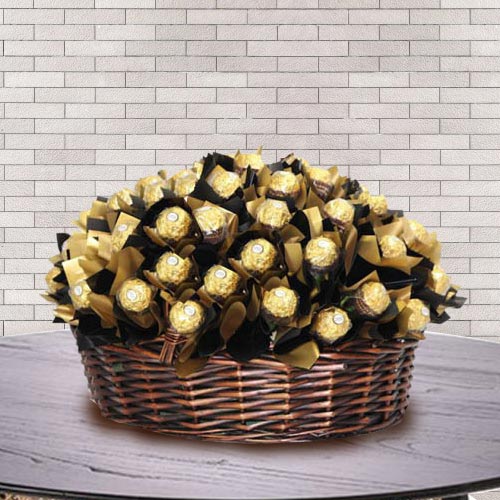 Exquisite Basket of Ferrero Rocher Chocolate