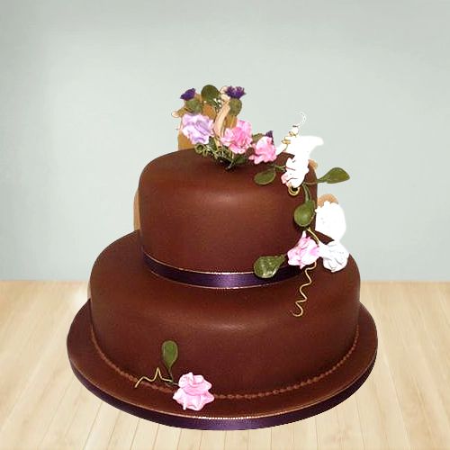 Tasty Chocolate Flavor 2 Tier Cake