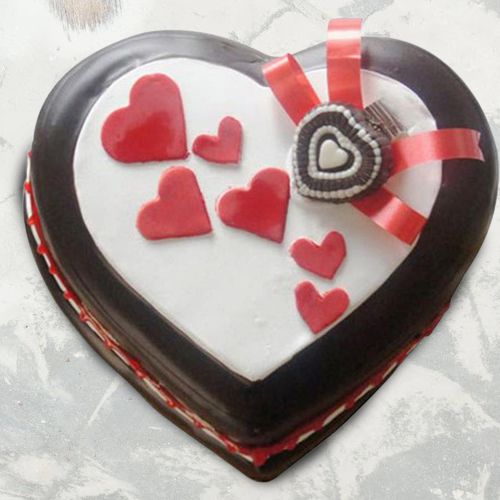 Delicious Fondant Heart Chocolate Delight Cake