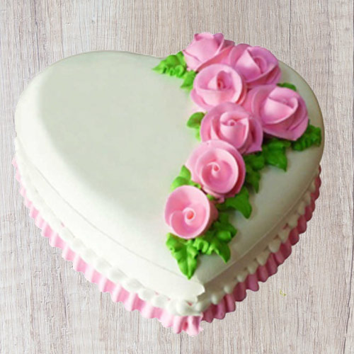 Yummy Heart Shaped Vanilla Cake for Valentines
