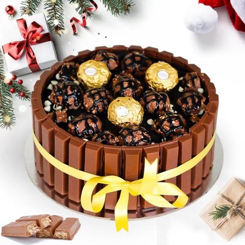 Chocolate Flavored KitKat Ferreo Rocher Cake