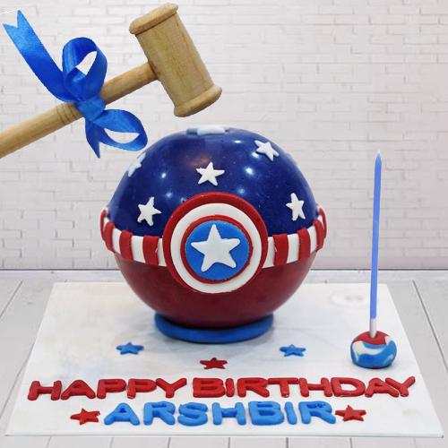 Captain America shield Piñata Kids Smash Party Fun Avengers Red UK Super  Hero