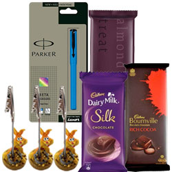 Parker Pen with Chocolates N Pen Holder Combo for Him