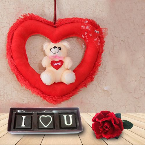 Incomparable Teddy Bear and Chocolates for Valentines Day