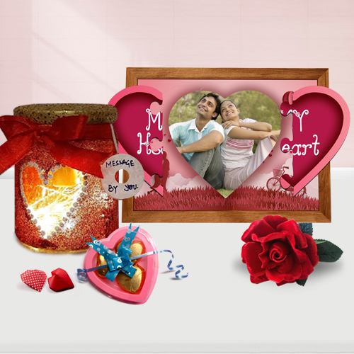 Appealing Personalized Photo Gift Combo for Rose Day