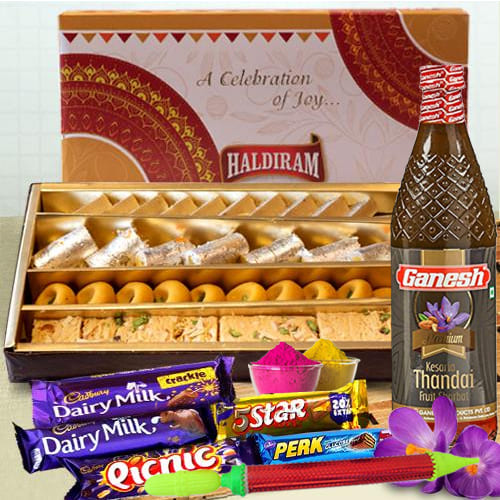 Luscious Holi Assortment of Haldirams Sweets n Cadbury Chocolates