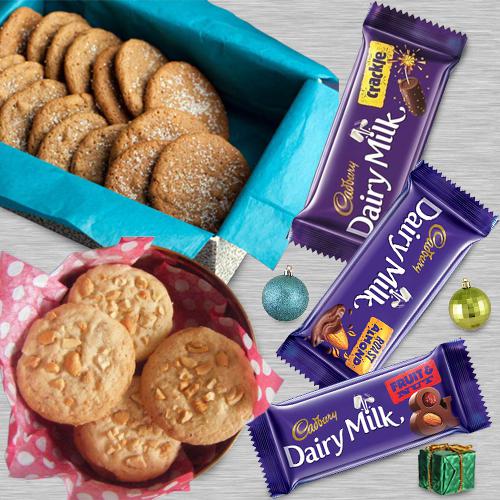 Tasty Cadbury Chocolates n Cookie Gift for Xmas