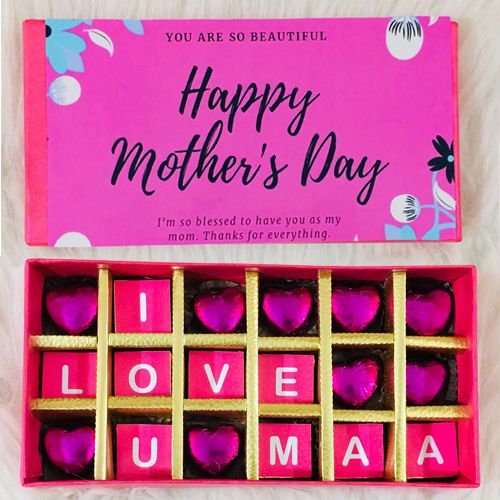 Personalized Message Handmade Chocolate Box for Mothers Day