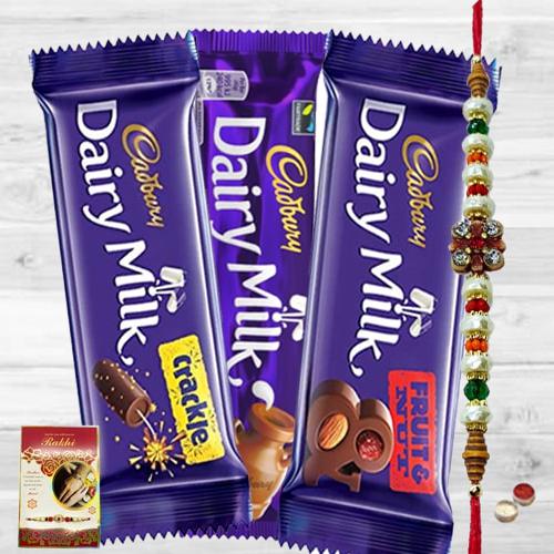 Assorted Cadbury Chocolate Pack with Rakhi