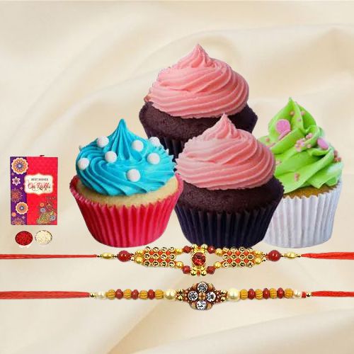 Cup Cakes with Designer Rakhi