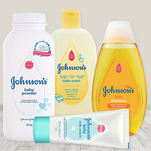 Exclusive Johnsons and Johnsons Baby Bath Hamper