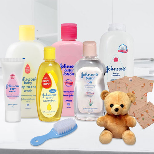 Wonderful Johnson Baby Care Pack with Teddy