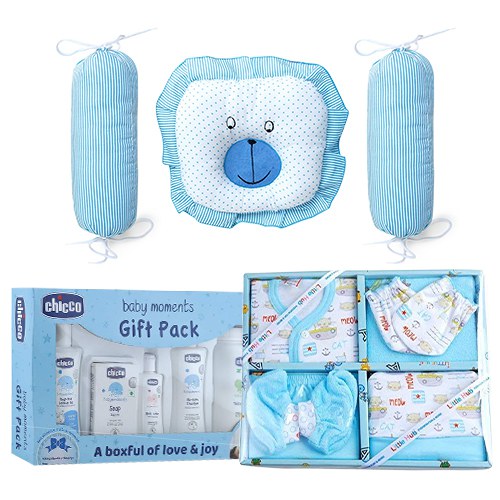 Beautiful Gift of Dress Set with Chicco Gift Kit N Pillows