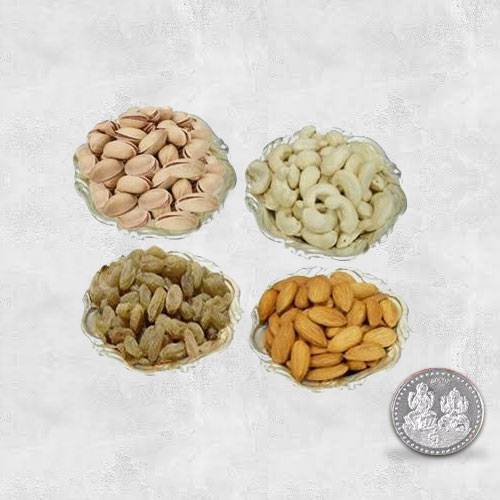 Dry Fruits in Silver Bowls