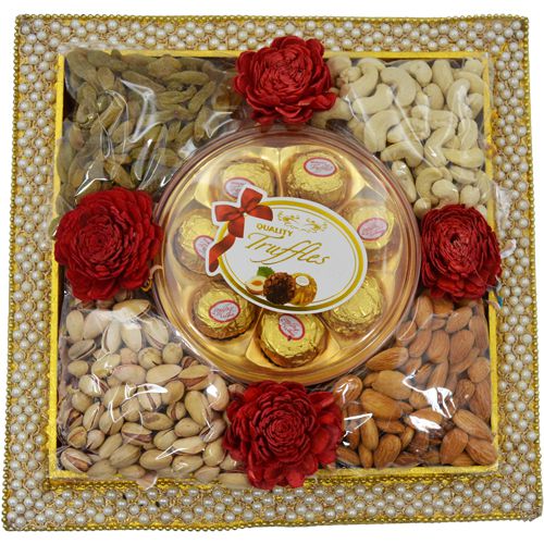 Elegant Pearl Dcor Dry Fruits Tray